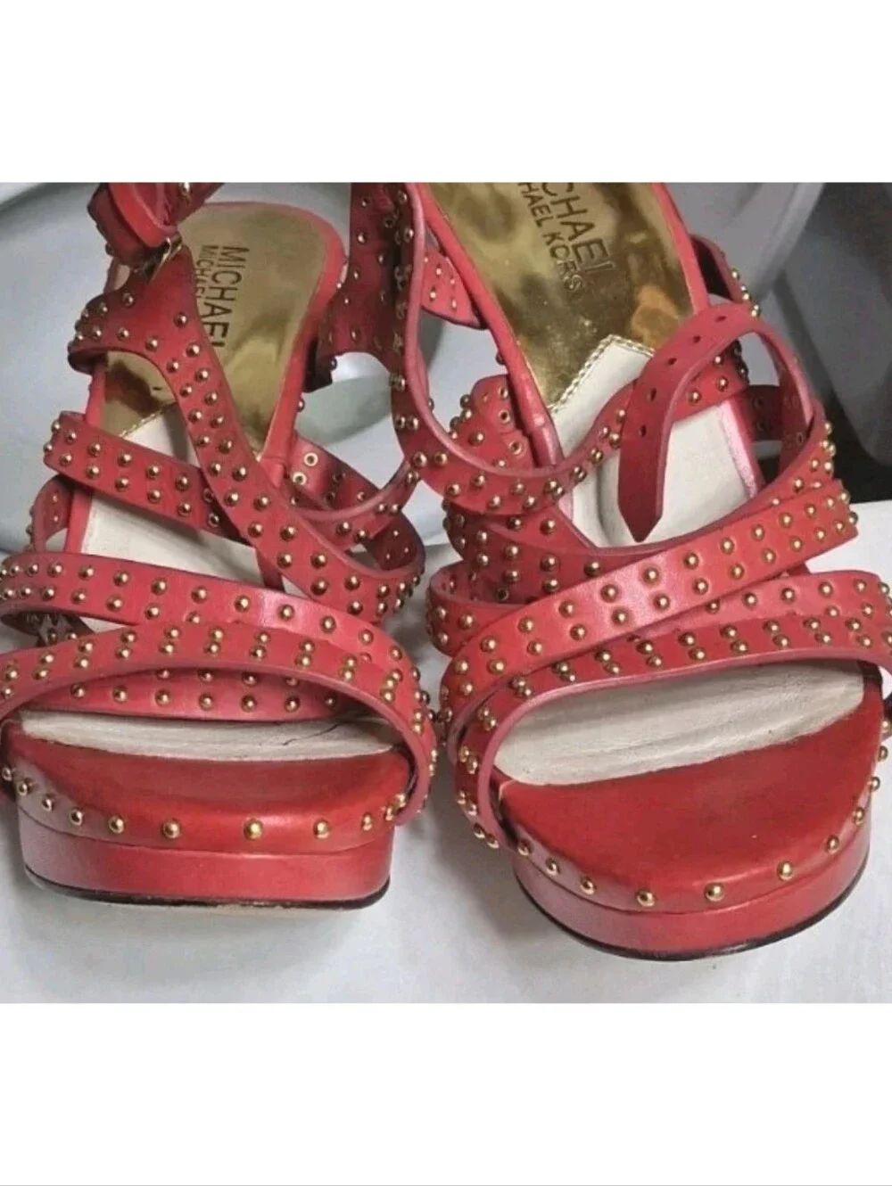 MICHAEL KORS Arianna Studded Strappy Spike Stiletto High Heel Sandals